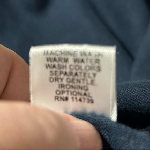 VTG Flax Navy Linen Long Sleeve Button-Up Relaxed Fit Tunic - Medium - Picture 10 of 10